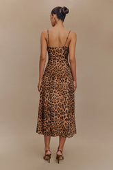 Leanne Chiffon Midi Dress - Leopard Print